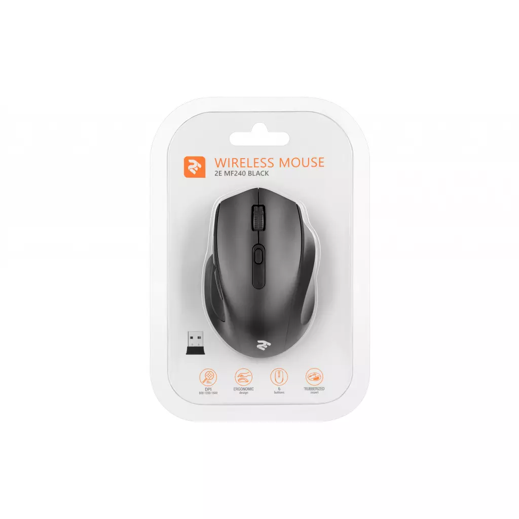 Мышка 2E MF240 Wireless Black (2E-MF240WB) - 2 Мышка 2E MF240 Wireless Black (2E-MF240WB) - 2