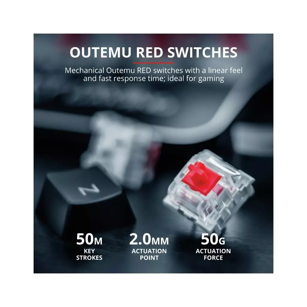 Клавиатура Trust GXT 863 Mazz Mechanical Keyboard (24200) - 3 Клавиатура Trust GXT 863 Mazz Mechanical Keyboard (24200) - 3