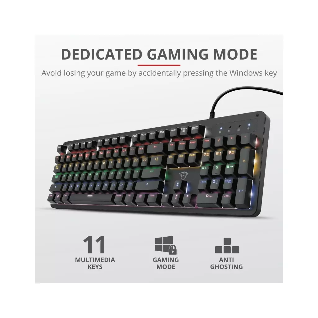 Клавиатура Trust GXT 863 Mazz Mechanical Keyboard (24200) - 10 Клавиатура Trust GXT 863 Mazz Mechanical Keyboard (24200) - 10