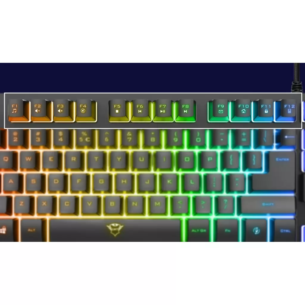 Клавиатура Trust GXT 833 Thado TKL USB Black (23724) - 8 Клавиатура Trust GXT 833 Thado TKL USB Black (23724) - 8