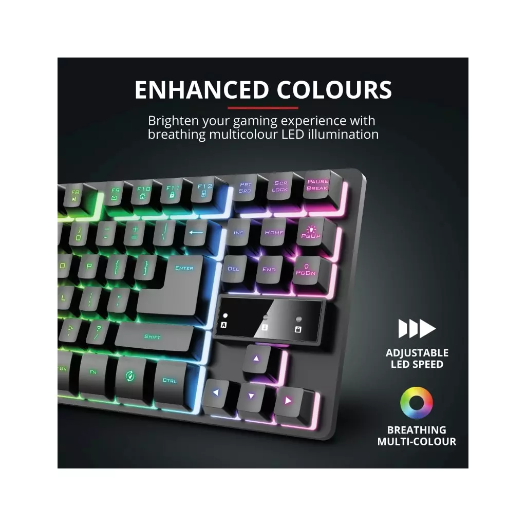 Клавиатура Trust GXT 833 Thado TKL USB Black (23724) - 9 Клавиатура Trust GXT 833 Thado TKL USB Black (23724) - 9