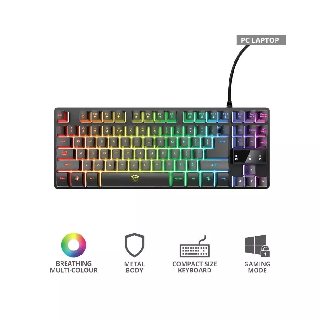 Клавиатура Trust GXT 833 Thado TKL USB Black (23724) - 11 Клавиатура Trust GXT 833 Thado TKL USB Black (23724) - 11