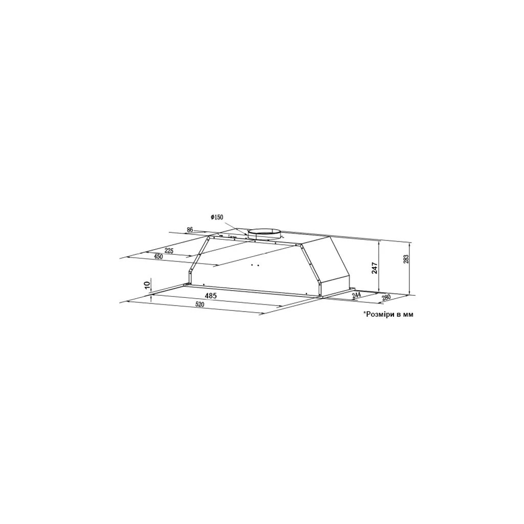 Вытяжка кухонная Interline WIND BL A/60/GL/ST - 1 Вытяжка кухонная Interline WIND BL A/60/GL/ST - 1