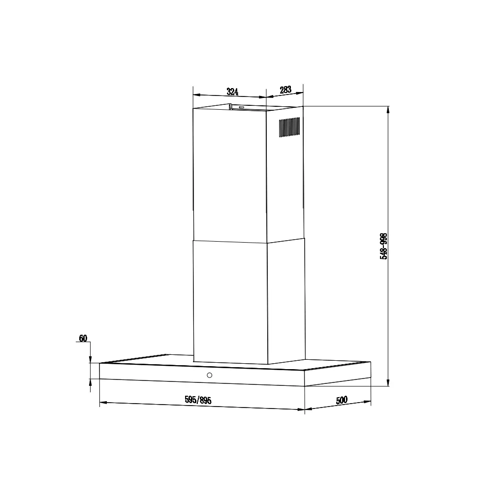 Вытяжка кухонная Interline CUBA X/BL 60 TB/2/T - 8