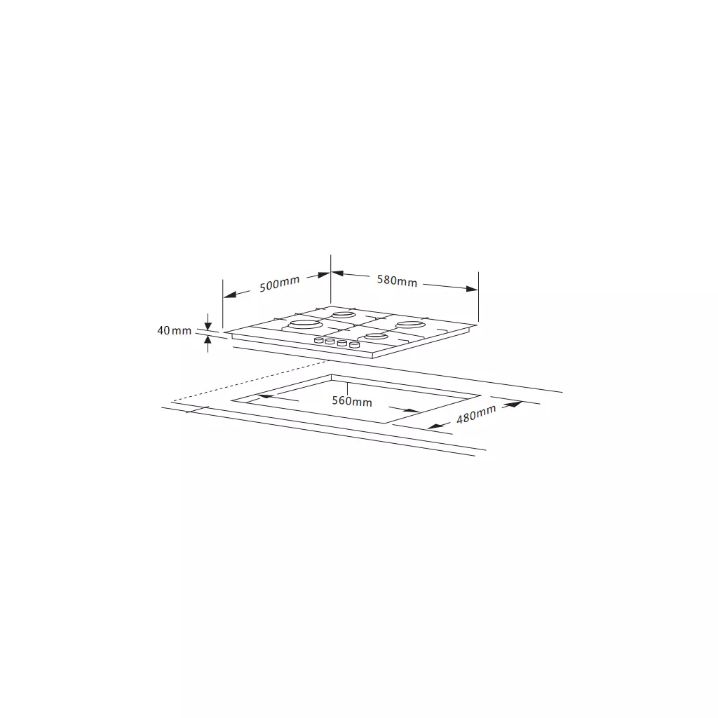 Варочная поверхность Interline VGE 463 FGK BA - 7 Варочная поверхность Interline VGE 463 FGK BA - 7