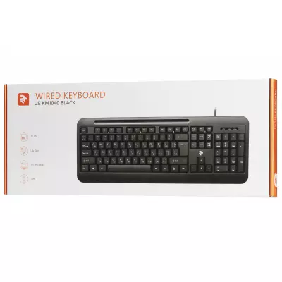 Клавиатура 2E KM1040 USB Black (2E-KM1040UB) - 1 Клавиатура 2E KM1040 USB Black (2E-KM1040UB) - 1