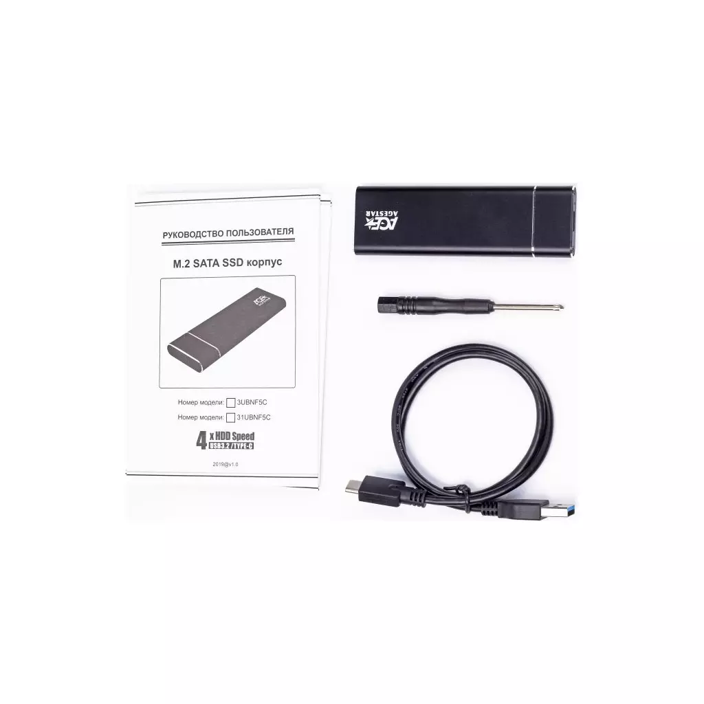 Карман внешний AgeStar M2 NGFF black (3UBNF5C (Black)) - 2 Карман внешний AgeStar M2 NGFF black (3UBNF5C (Black)) - 2