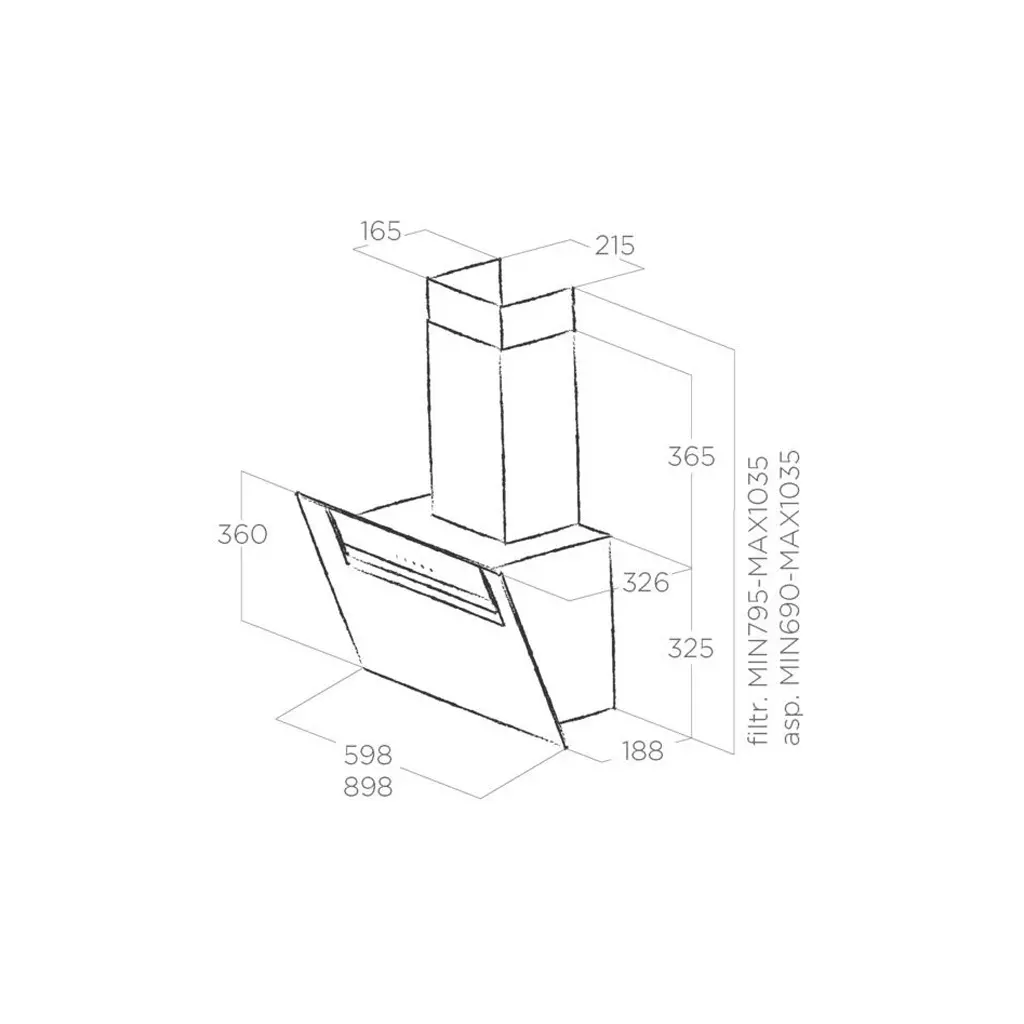 Вытяжка кухонная Elica SHEEN-S BL/A/60 - 1