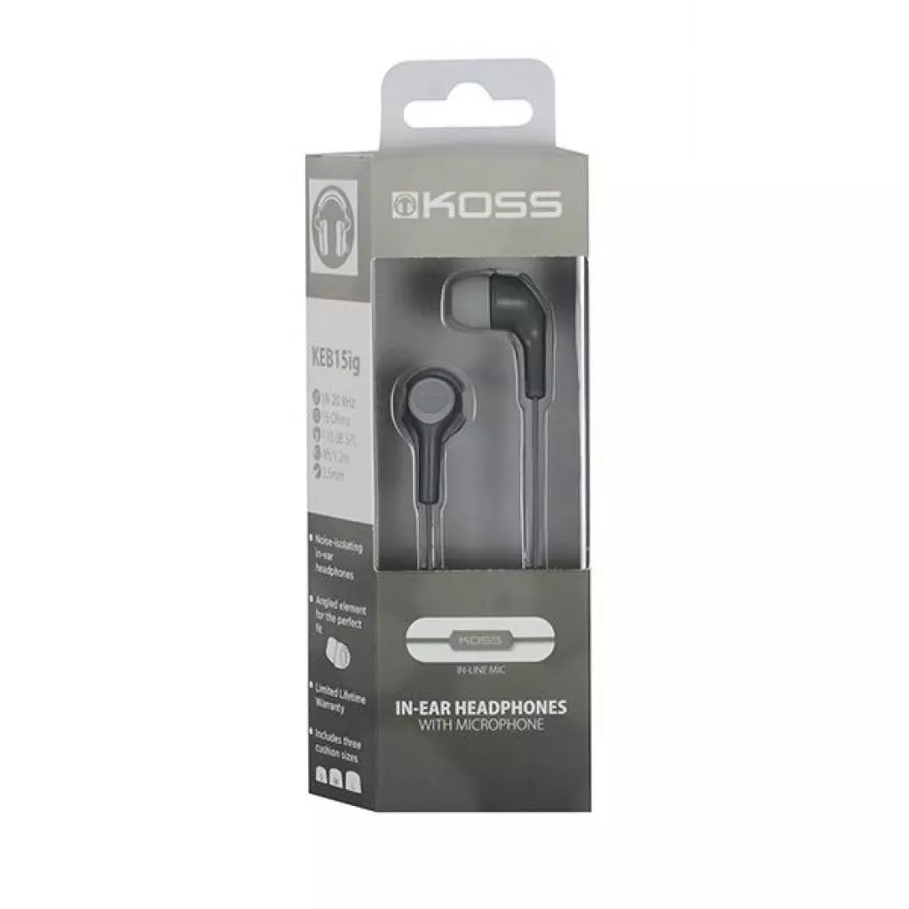 Наушники Koss KEB15i Grey - 1 Наушники Koss KEB15i Grey - 1