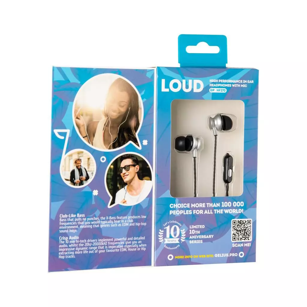 Наушники Gelius Pro GP-HF270 Loud Black with mic + button call answering (00000070097) - 1