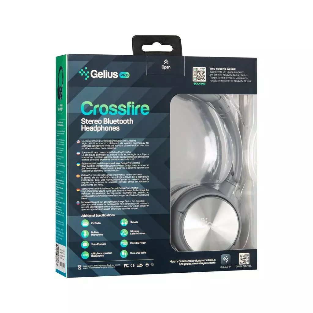 Наушники Gelius Pro Crossfire GP HP-007 Grey (00000074356) - 6 Наушники Gelius Pro Crossfire GP HP-007 Grey (00000074356) - 6