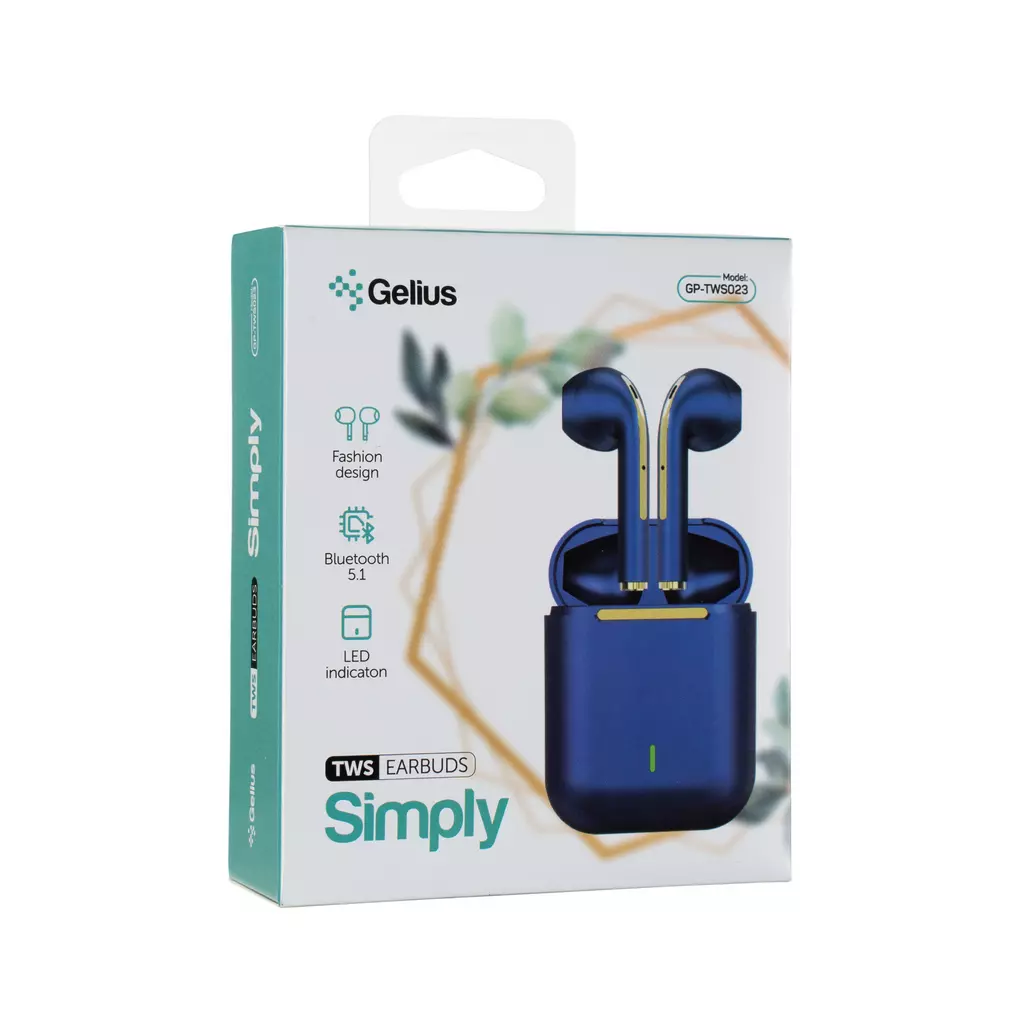 Наушники Gelius Pro Simply GP-TWS023 Blue (00000085963) - 2 Наушники Gelius Pro Simply GP-TWS023 Blue (00000085963) - 2
