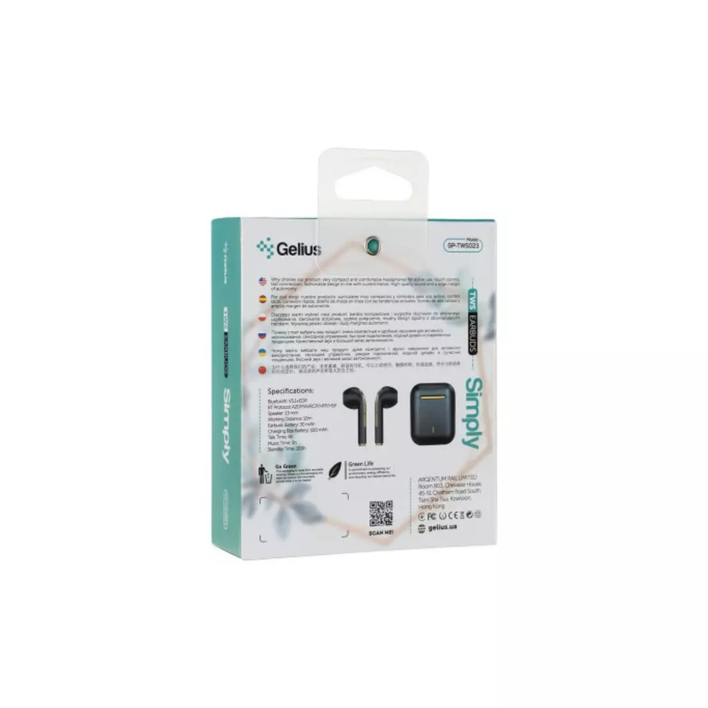 Наушники Gelius Pro Simply GP-TWS023 Green (00000085964) - 5 Наушники Gelius Pro Simply GP-TWS023 Green (00000085964) - 5
