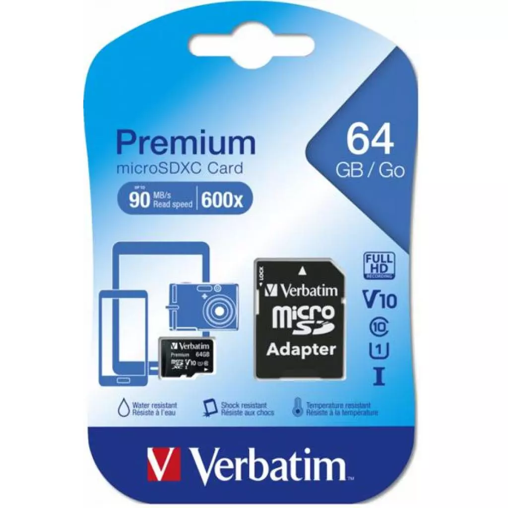 Карта памяти Verbatim 64GB microSDHC Class 10 (44084) - 2 Карта памяти Verbatim 64GB microSDHC Class 10 (44084) - 2