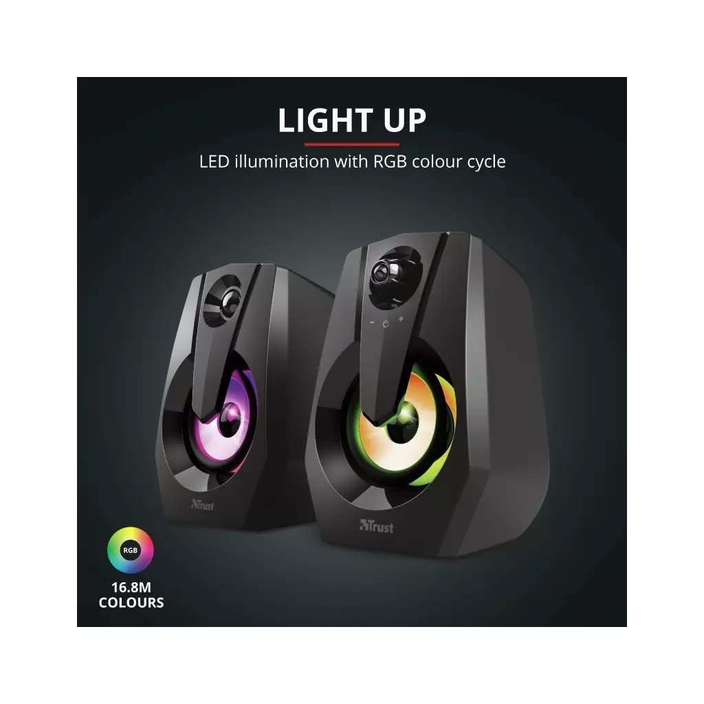 Акустическая система Trust Ziva RGB Illuminated Black (24071) - 3 Акустическая система Trust Ziva RGB Illuminated Black (24071) - 3