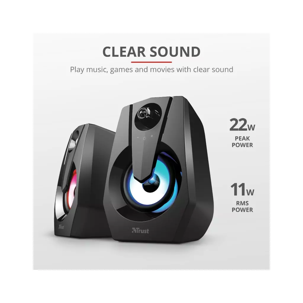 Акустическая система Trust Ziva RGB Illuminated Black (24071) - 8 Акустическая система Trust Ziva RGB Illuminated Black (24071) - 8