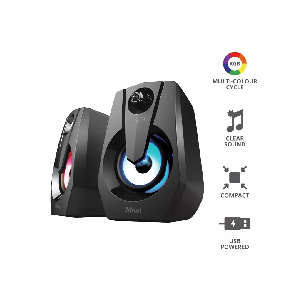 Акустическая система Trust Ziva RGB Illuminated Black (24071) - 9 Акустическая система Trust Ziva RGB Illuminated Black (24071) - 9