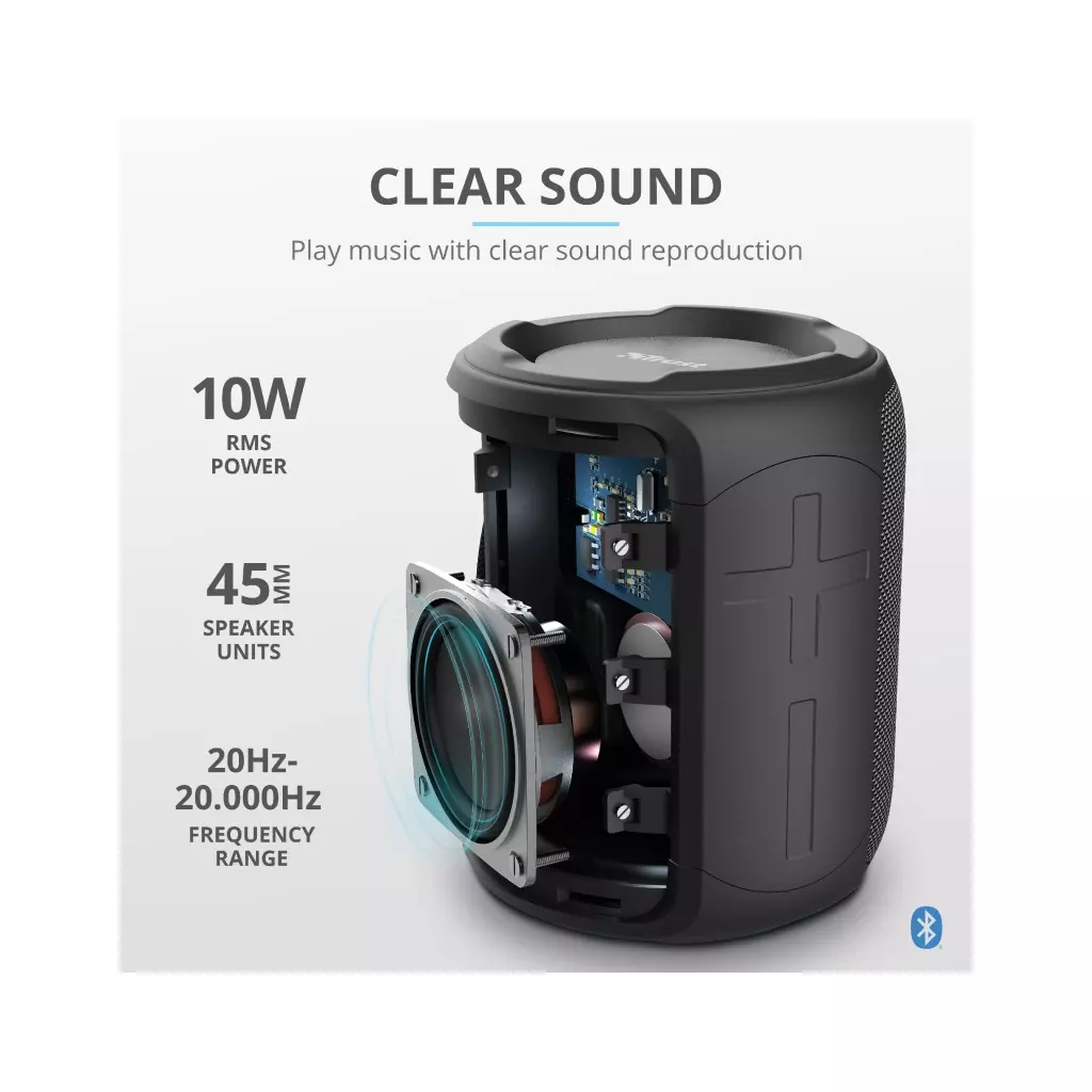 Акустическая система Trust Caro Compact Bluetooth Speaker Black (23834) - 2 Акустическая система Trust Caro Compact Bluetooth Speaker Black (23834) - 2