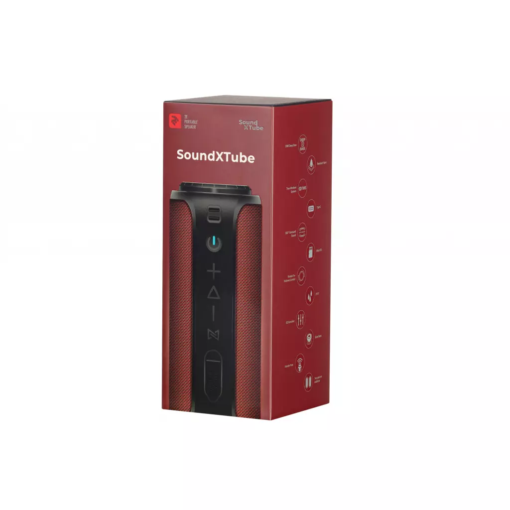 Акустическая система 2E SoundXTube TWS MP3 Wireless Waterproof Red (2E-BSSXTWRD) - 2 Акустическая система 2E SoundXTube TWS MP3 Wireless Waterproof Red (2E-BSSXTWRD) - 2