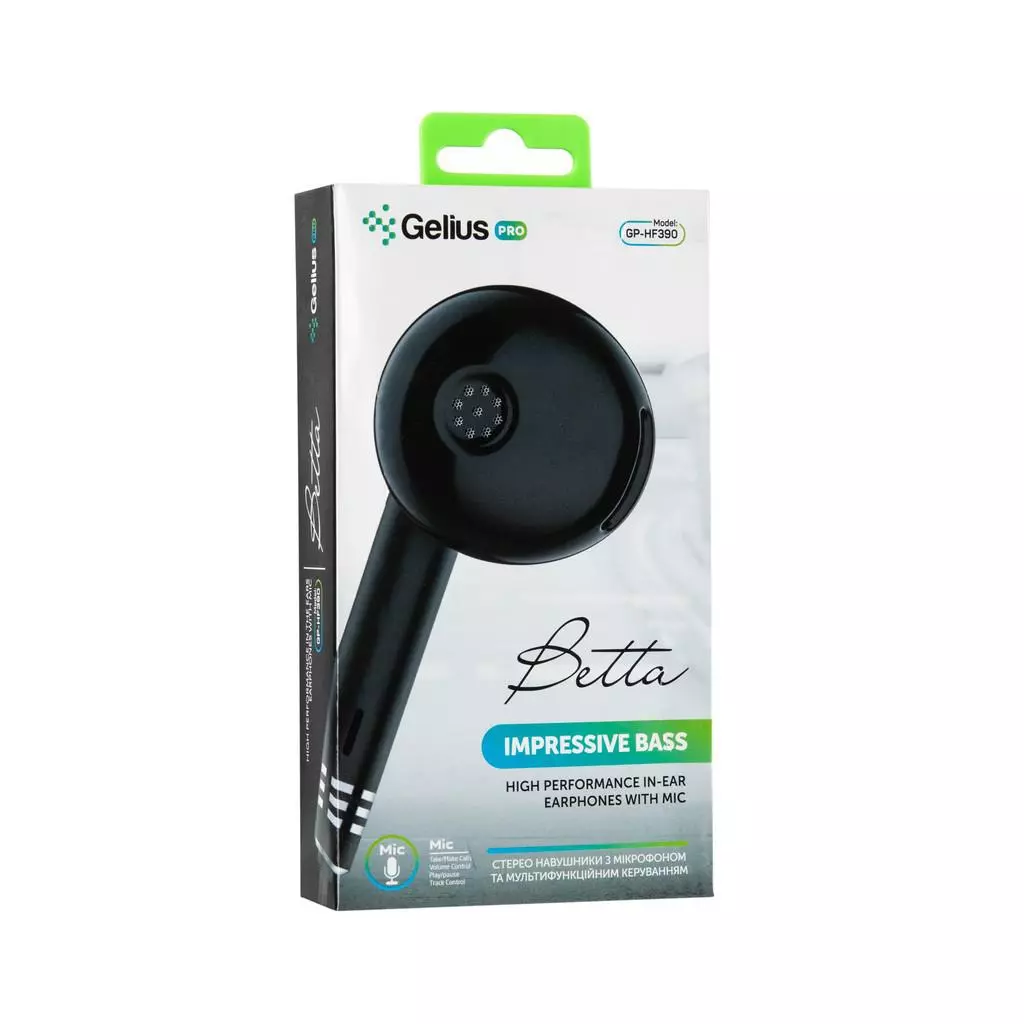 Наушники Gelius Pro GP-HF390 Betta Black with mic + button call answering (00000074844) - 2