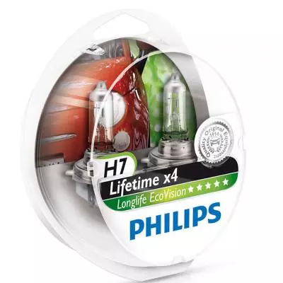 Автолампа PHILIPS H7 LongLife EcoVision, 2шт. (12972LLECOS2) - 1 Автолампа PHILIPS H7 LongLife EcoVision, 2шт. (12972LLECOS2) - 1