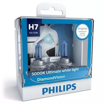 Автолампа PHILIPS H7 Diamond Vision, 5000K, 2шт (12972DVS2)