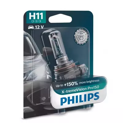 Автолампа Philips H11 X-treme VISION PRO +150%, 3700K, 1шт/блістер (12362XVPB1)