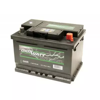 Аккумулятор автомобильный GigaWatt 60А (0185756009) - 1 Аккумулятор автомобильный GigaWatt 60А (0185756009) - 1