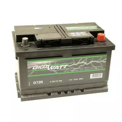 Аккумулятор автомобильный GigaWatt 72А (0185757209) - 2