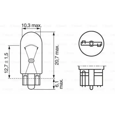 Автолампа Bosch 5W (1 987 302 820) - 4 Автолампа Bosch 5W (1 987 302 820) - 4