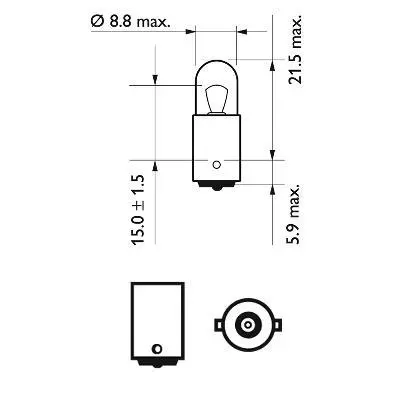 Автолампа Philips 4W (12929 CP) - 2 Автолампа Philips 4W (12929 CP) - 2