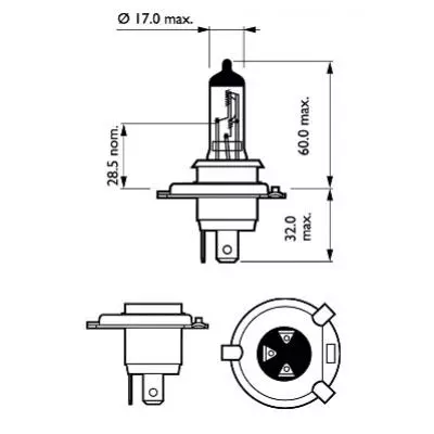 Автолампа Philips галогенова 60/55W (12342 VP B1) - 2 Автолампа Philips галогенова 60/55W (12342 VP B1) - 2