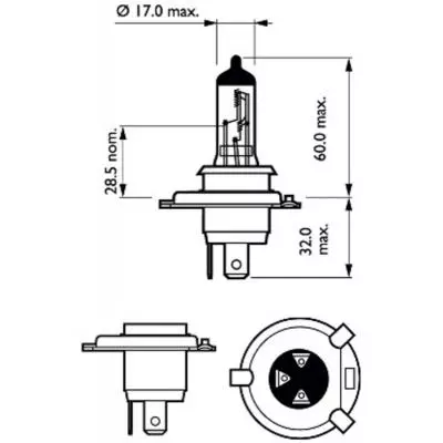 Автолампа Philips галогенова 60/55W (12342 VP C2) - 2 Автолампа Philips галогенова 60/55W (12342 VP C2) - 2
