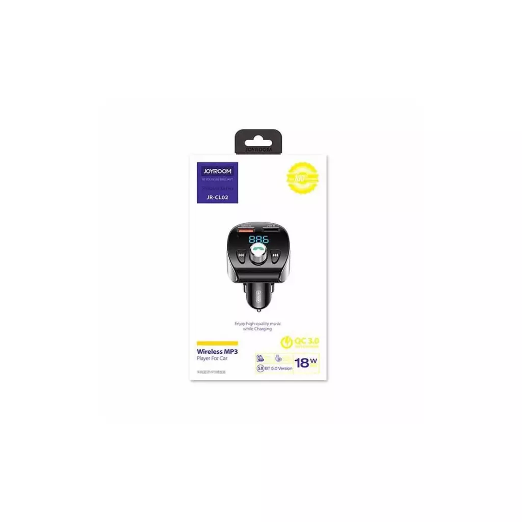 FM модулятор JOYROOM JR-CL02 Bluetooth MP3 2USB QC3.0 Black (JR-CL02) - 1 FM модулятор JOYROOM JR-CL02 Bluetooth MP3 2USB QC3.0 Black (JR-CL02) - 1