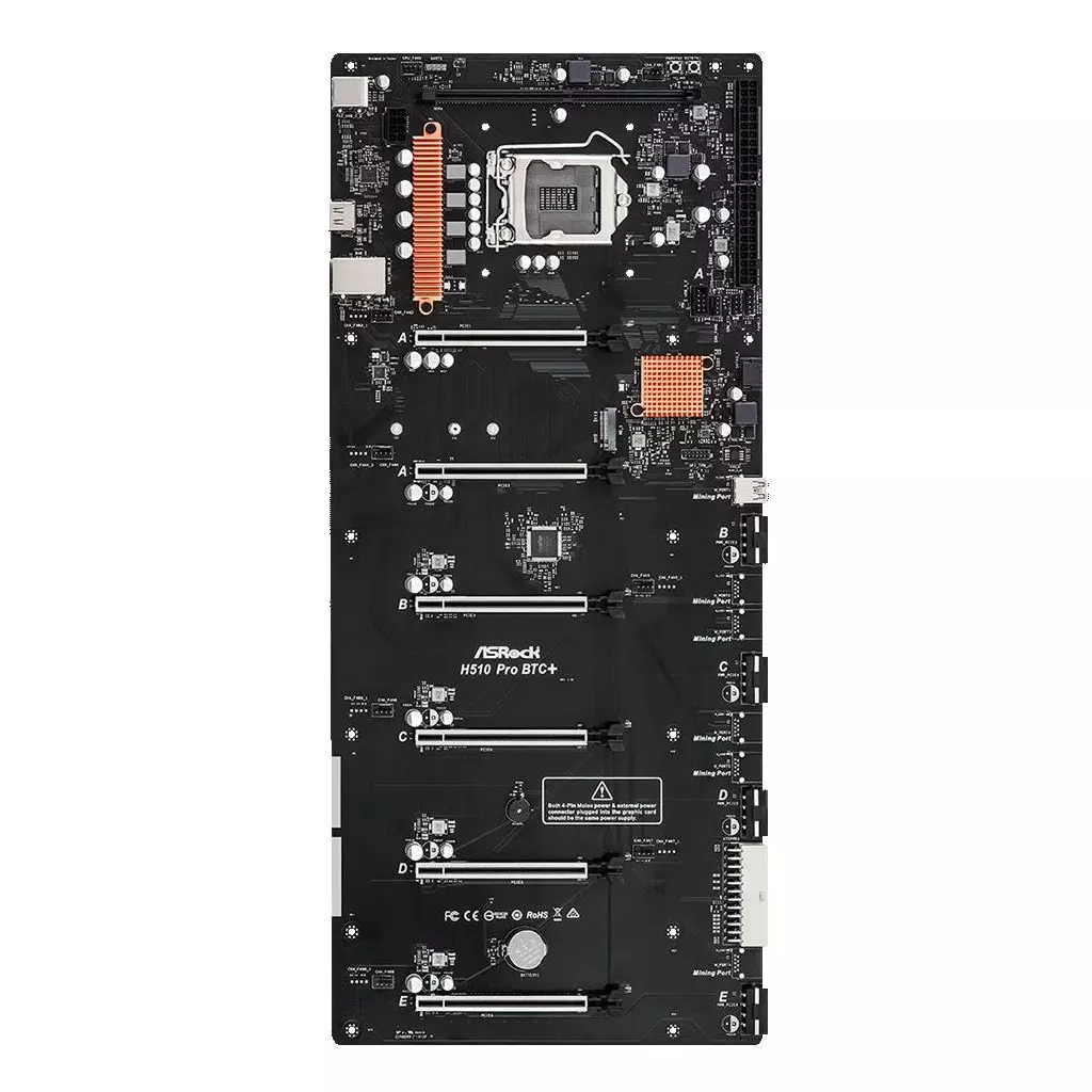 Материнская плата ASRock H510PROBTC+ (H510 PRO BTC+) - 1