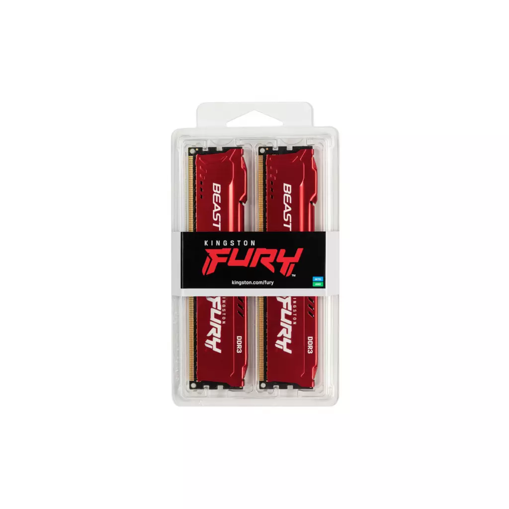 Модуль памяти для компьютера DDR3 16GB (2x8GB) 1866 MHz Fury Beast Red Kingston Fury (ex.HyperX) (KF318C10BRK2/16) - 4 Модуль памяти для компьютера DDR3 16GB (2x8GB) 1866 MHz Fury Beast Red Kingston Fury (ex.HyperX) (KF318C10BRK2/16) - 4