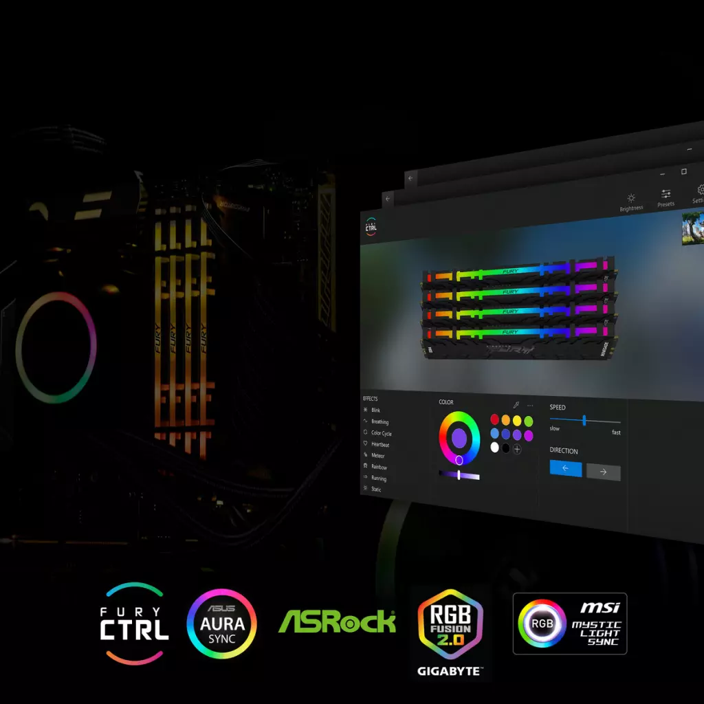 Модуль памяти для компьютера DDR4 64GB (2x32GB) 3000 MHz Fury Renegade RGB Kingston Fury (ex.HyperX) (KF430C16RBAK2/64) - 5