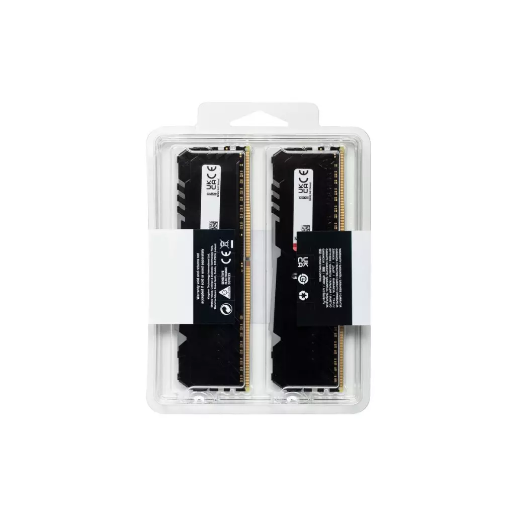Модуль памяти для компьютера DDR4 32GB (2x16GB) 3000 MHz FURY Beast RGB Kingston Fury (ex.HyperX) (KF430C16BBAK2/32) - 3
