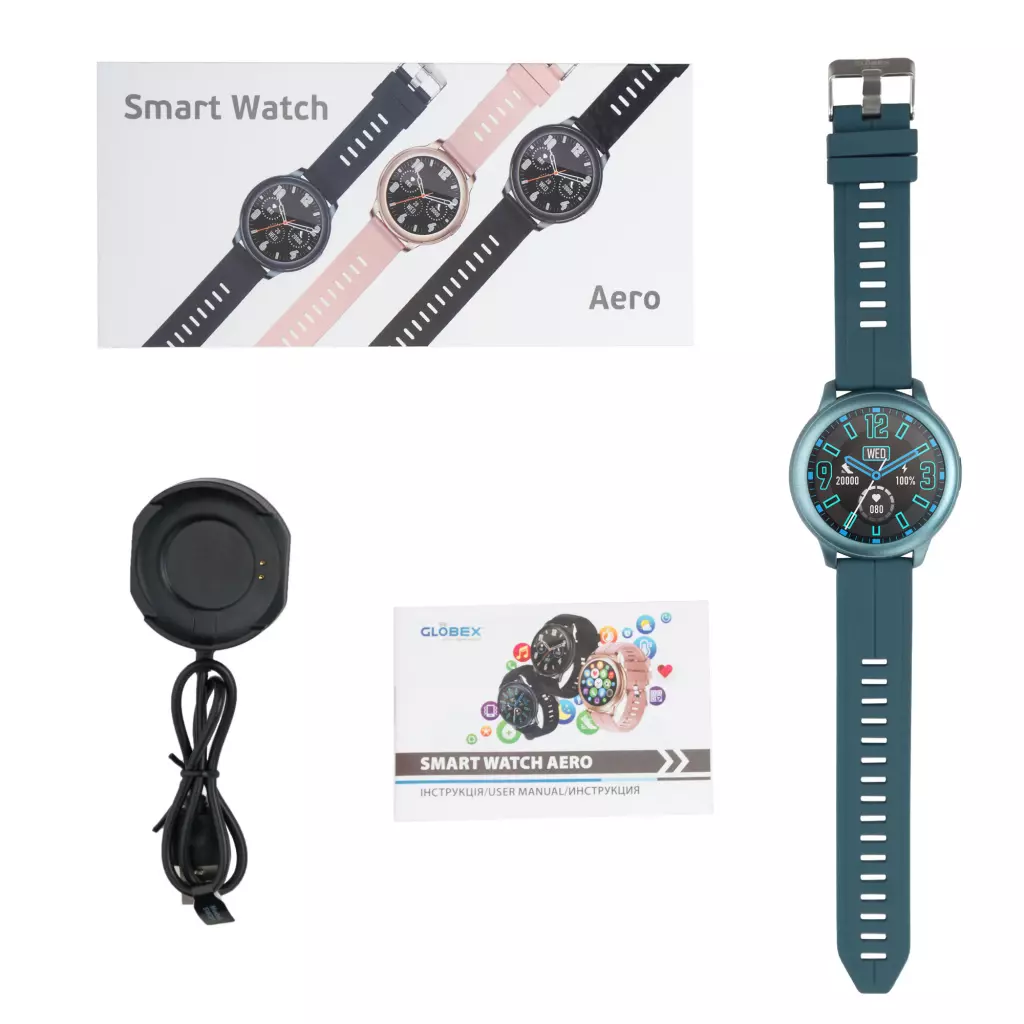 Смарт-часы Globex Smart Watch Aero Blue - 5 Смарт-часы Globex Smart Watch Aero Blue - 5