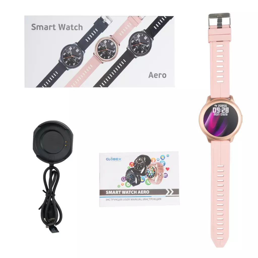 Смарт-часы Globex Smart Watch Aero Gold-Pink - 5 Смарт-часы Globex Smart Watch Aero Gold-Pink - 5