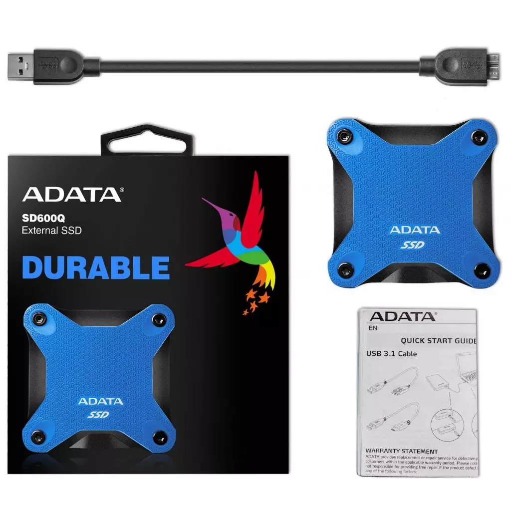 Накопитель SSD USB 3.2 240GB ADATA (ASD600Q-240GU31-CBL) - 5 Накопитель SSD USB 3.2 240GB ADATA (ASD600Q-240GU31-CBL) - 5