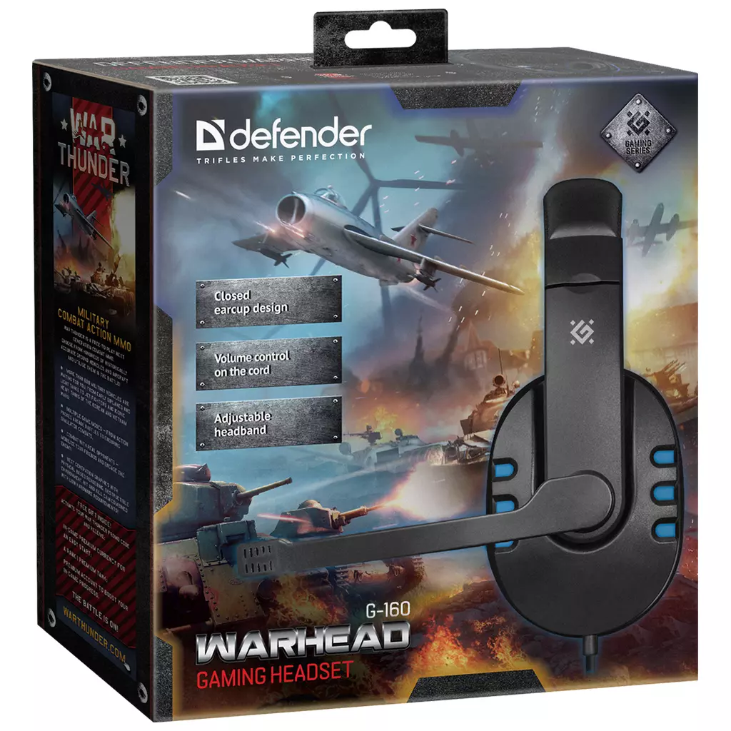 Наушники Defender Warhead G-160 Black-Blue (64118) - 2 Наушники Defender Warhead G-160 Black-Blue (64118) - 2