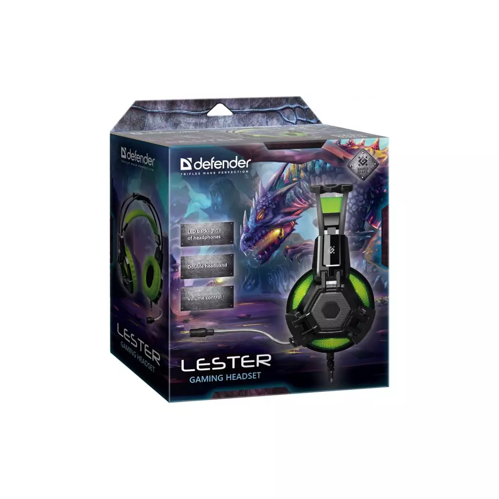 Наушники Defender Lester Black-Green (64543) - 6 Наушники Defender Lester Black-Green (64543) - 6