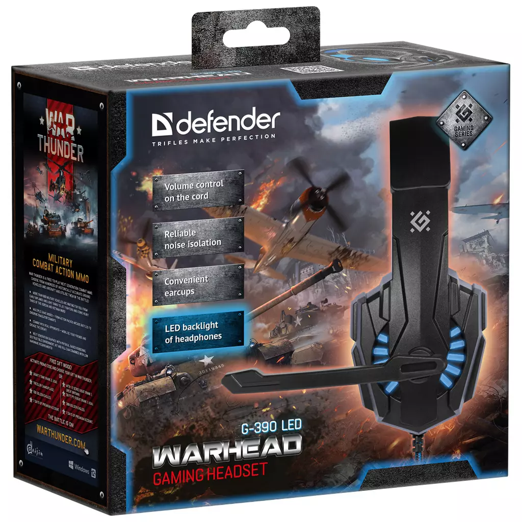 Наушники Defender Warhead G-390 LED Black-blue (64039) - 5 Наушники Defender Warhead G-390 LED Black-blue (64039) - 5