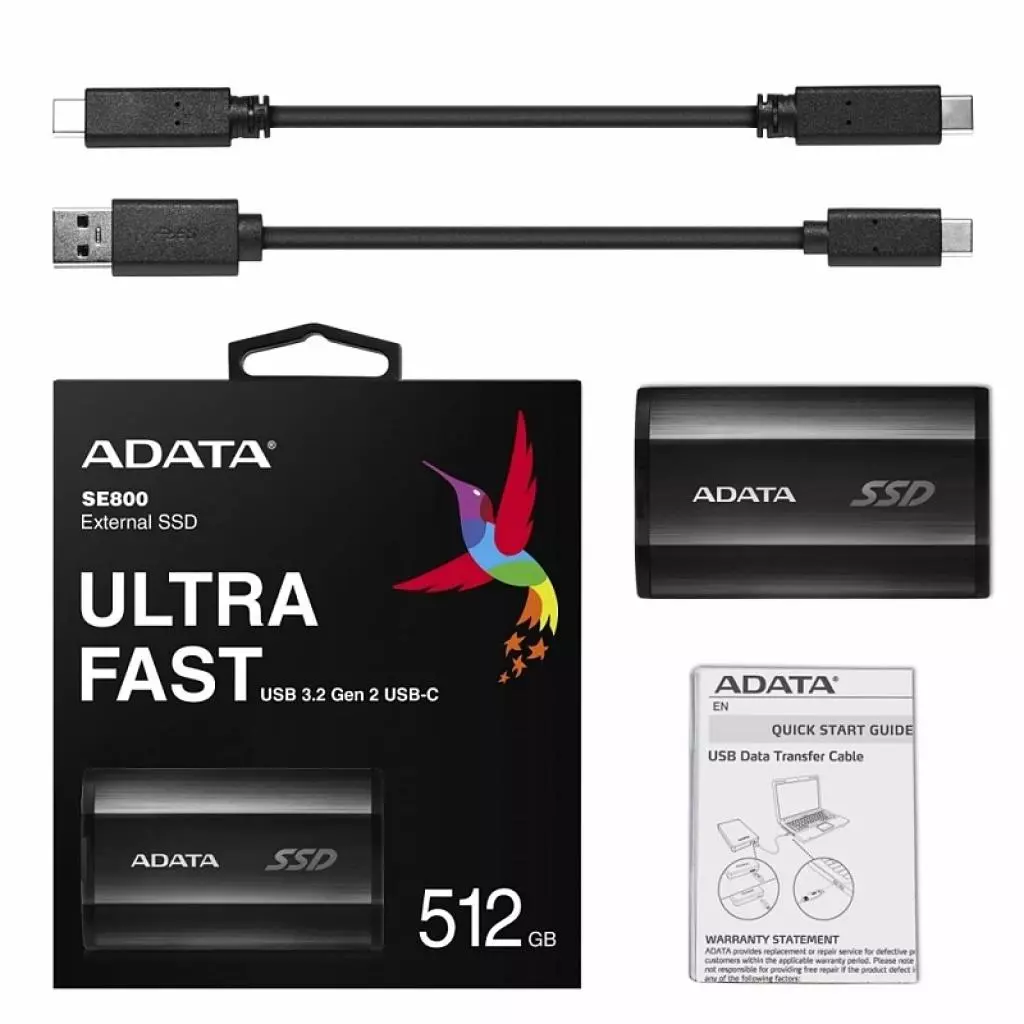 Накопитель SSD USB 3.2 1TB ADATA (ASE800-1TU32G2-CBK) - 4 Накопитель SSD USB 3.2 1TB ADATA (ASE800-1TU32G2-CBK) - 4