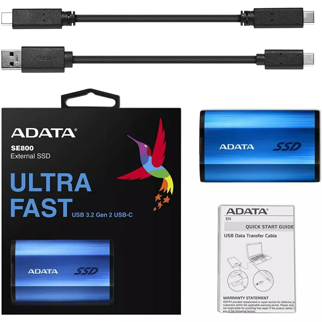 Накопитель SSD USB 3.2 1TB ADATA (ASE800-1TU32G2-CBL) - 5 Накопитель SSD USB 3.2 1TB ADATA (ASE800-1TU32G2-CBL) - 5