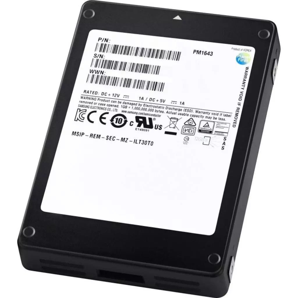 Накопитель SSD SAS 2.5" 1.92TB PM1643 Samsung (MZILT1T9HAJQ-00007) - 2 Накопитель SSD SAS 2.5" 1.92TB PM1643 Samsung (MZILT1T9HAJQ-00007) - 2
