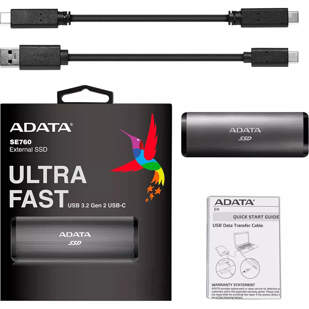 Накопитель SSD USB 3.2 256GB ADATA (ASE760-256GU32G2-CBK) - 5 Накопитель SSD USB 3.2 256GB ADATA (ASE760-256GU32G2-CBK) - 5