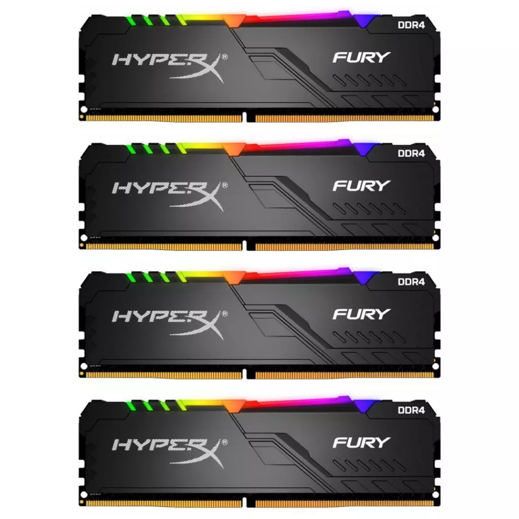 Модуль памяти для компьютера DDR4 32GB (4x8GB) 3600 MHz HyperX Fury RGB Kingston Fury (ex.HyperX) (HX436C17FB3AK4/32)