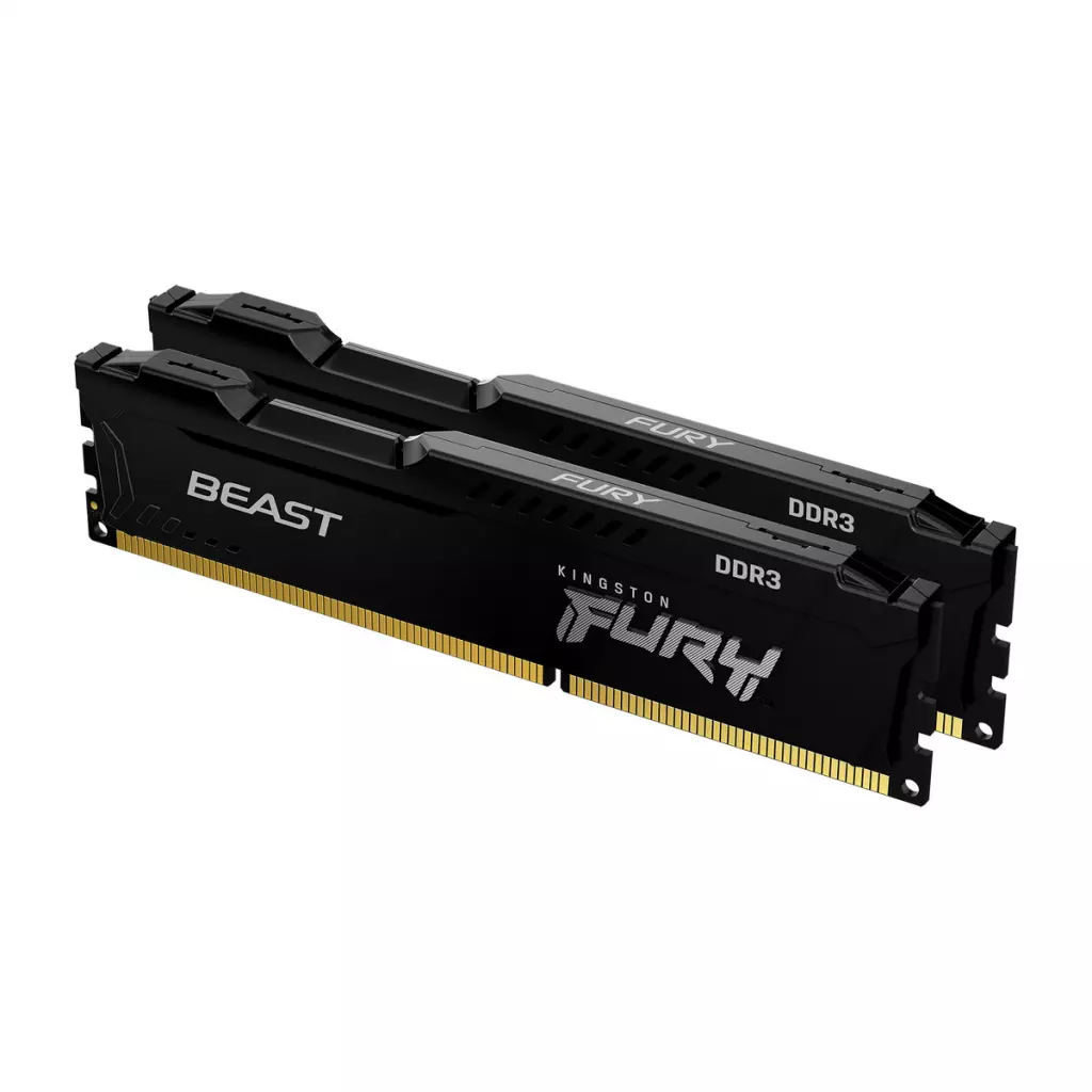 Модуль памяти для компьютера DDR3 16GB (2x8GB) 1866 MHz Fury Beast Black Kingston Fury (ex.HyperX) (KF318C10BBK2/16)